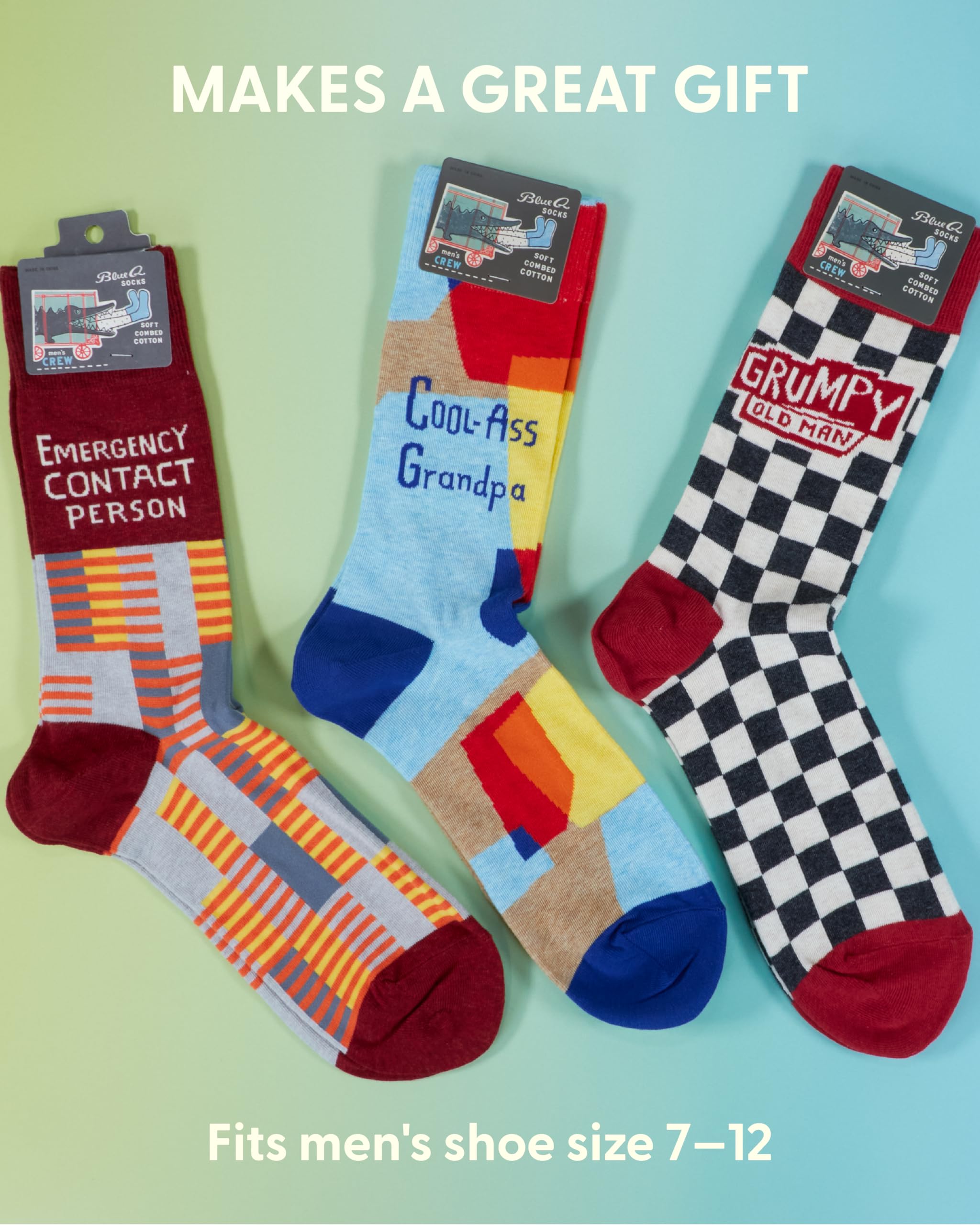 Blue Q Coolest Guy on the Conference Call Men's Funny Crew Socks (fits shoe size 7-12) - Image 6